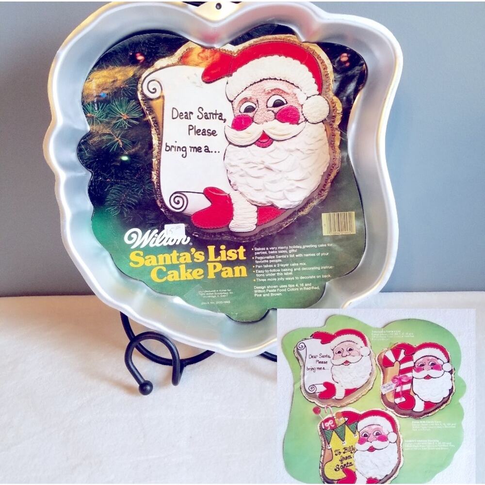 Vintage Wilton Baking Cake Pan Santa's Christmas Holiday Party Supplies